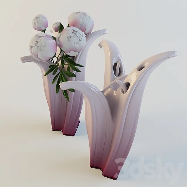 vase with peonies 3DSMax File