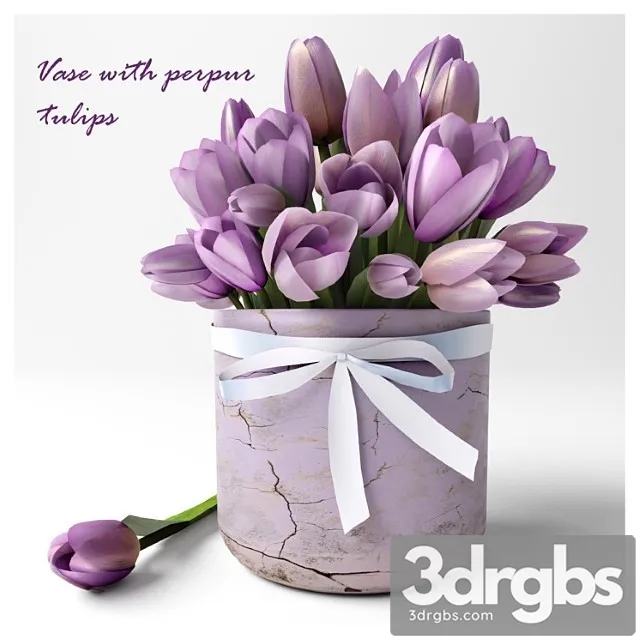 Vase With Perpur Tulips 1 3dsmax Download