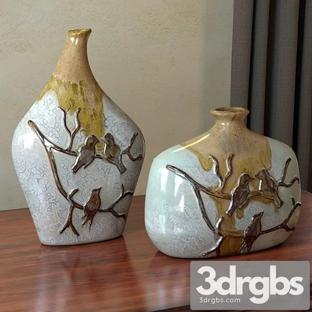 Vase With Real Life Birds 3dsmax Download