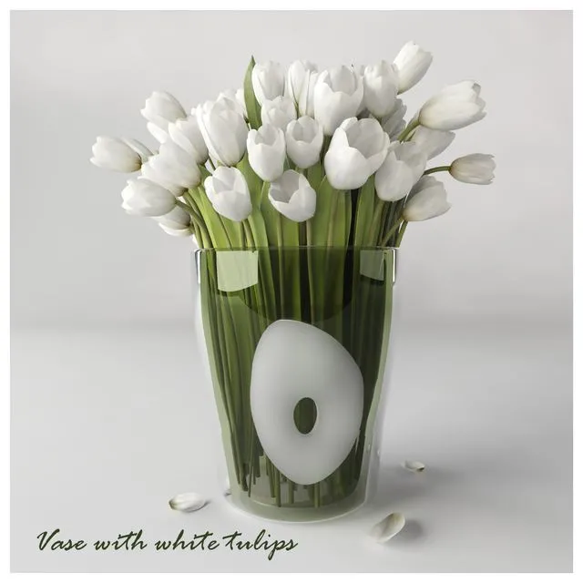 Vase with white tulips 3dsMax Model