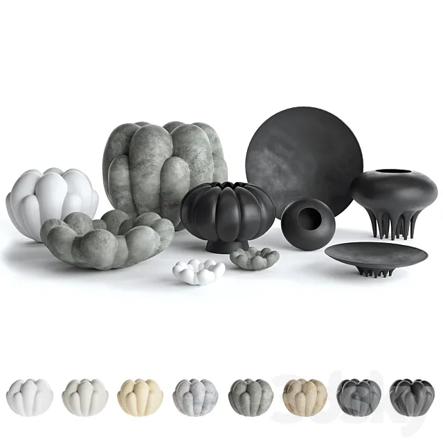 Vases 101 Copenhagen set 01 3ds Max
