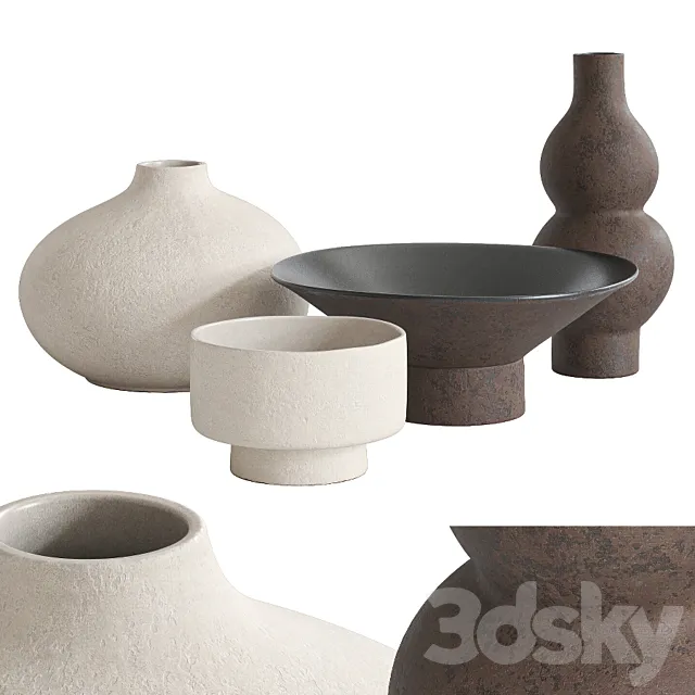 Vases and bowls H&M 3DS Max Model