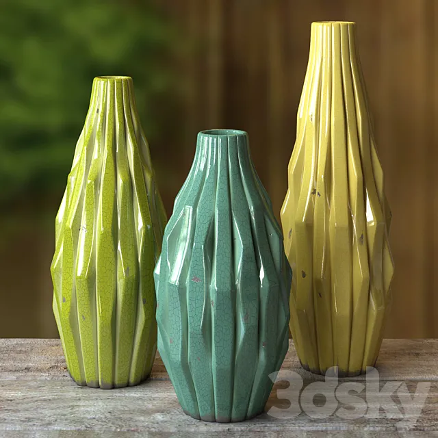 Vases “Cactus” with craquelure 3DSMax File