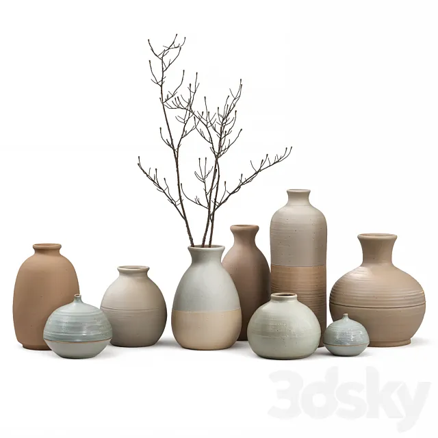 Vases decor set 3dsMax Model