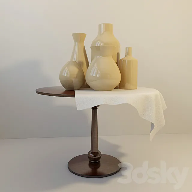 Vases on the table 3DSMax File