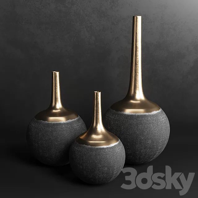 Vases set 2 3ds Max