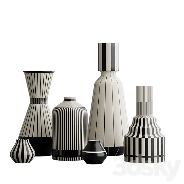Vases set 3ds Max