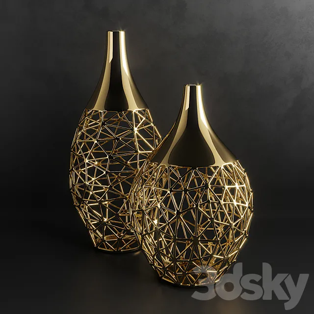 Vases set 4 3ds Max