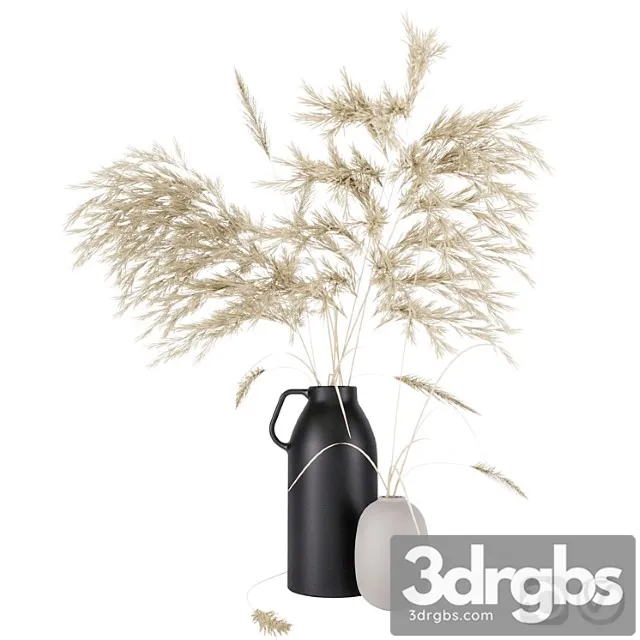 Vases set by h & m with pampas grass