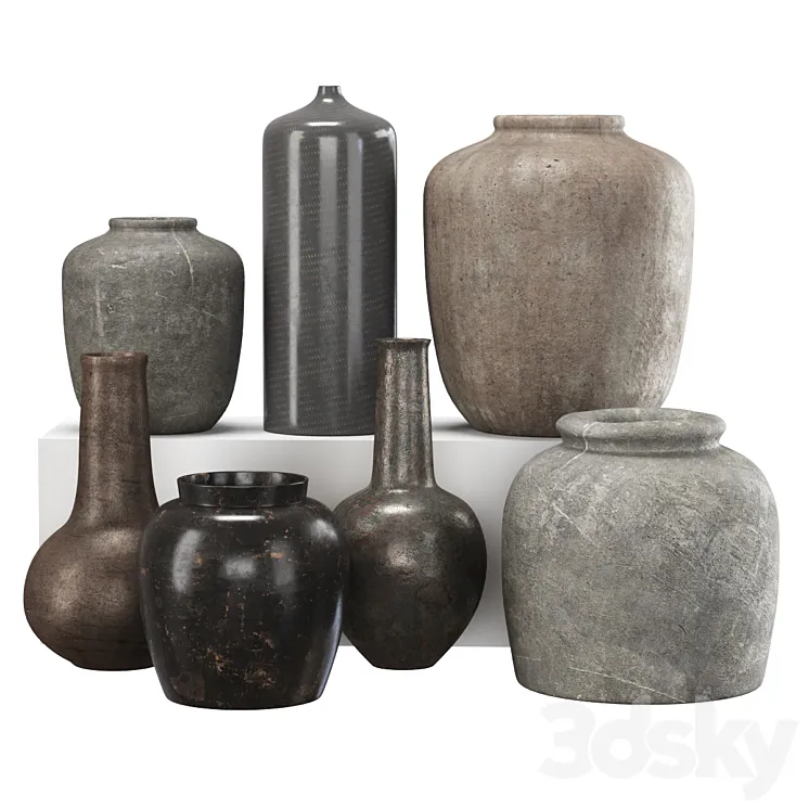 Vases set by House doctor \/ Set of jugs 3DS Max