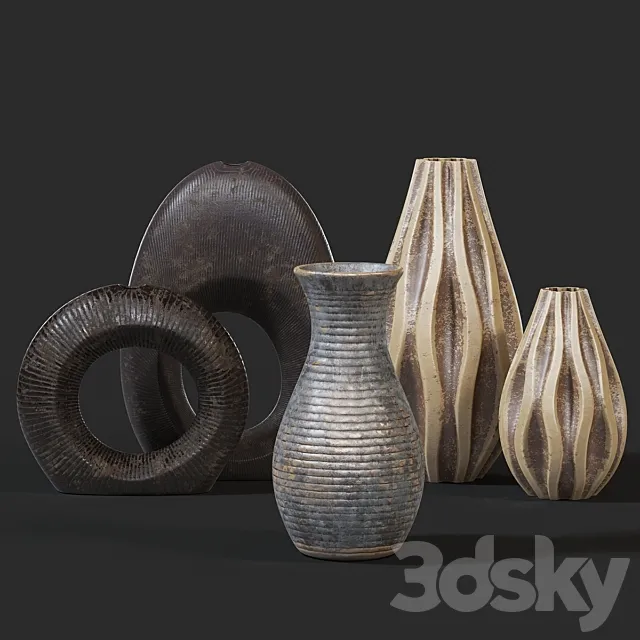 Vases Set Set of vases 3DS Max Model