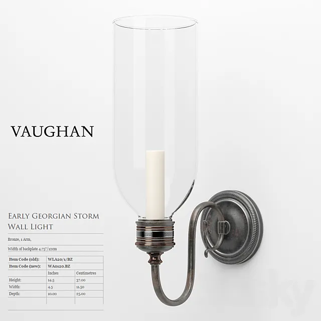 VAUGHAN – Early Georgian Storm Wall Light 3ds Max