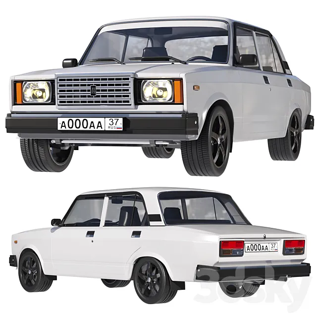 VAZ 2107 White 3DS Max Model