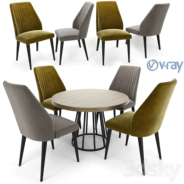 Vaz Dining Chair With Round Table 3DS Max