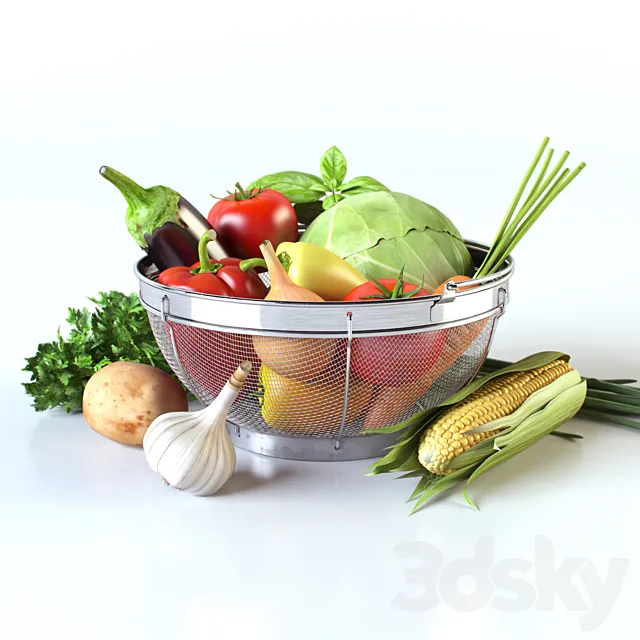 Vegetables in the basket 3DSMax File