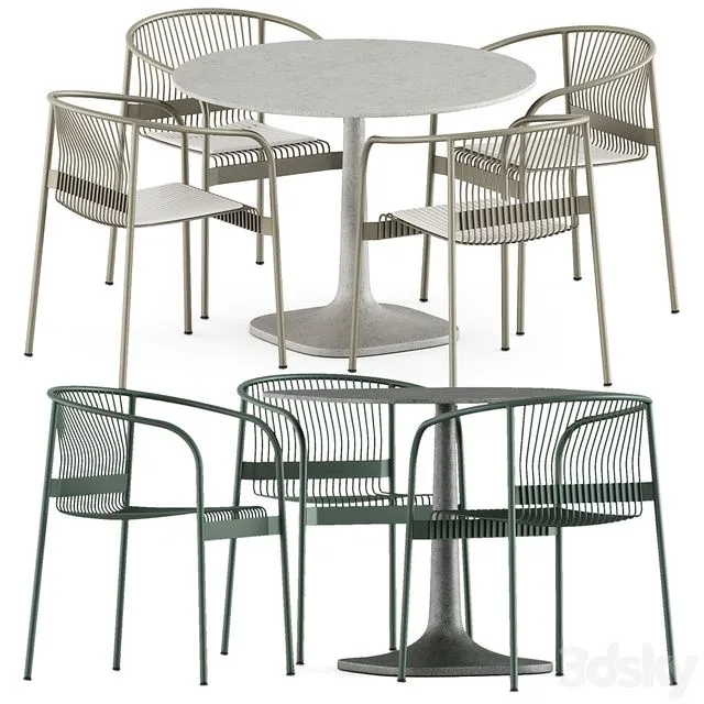 Velit chair by Plank and Fiore Outdoor table by Bebitalia 3dsMax Model