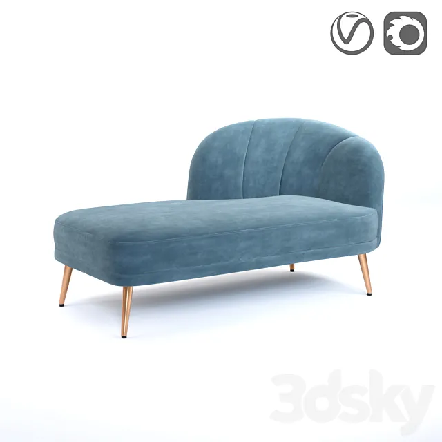 Velor daybed LEONE 3DS Max Model