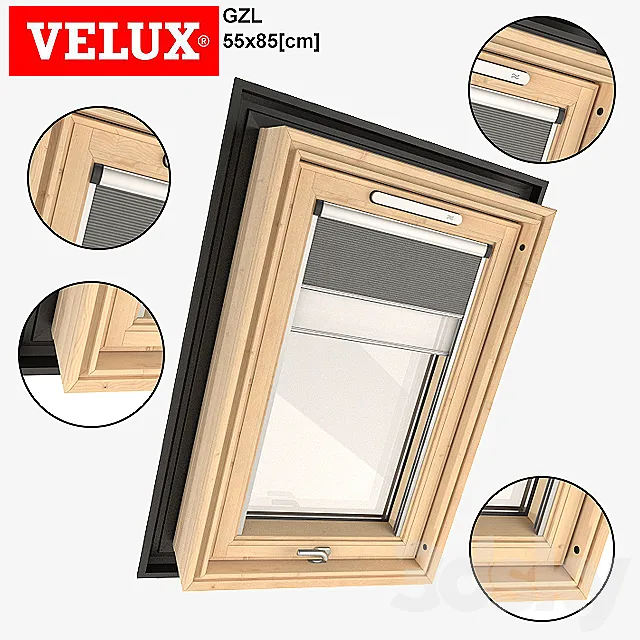 VELUX roof window GZL 3ds Max