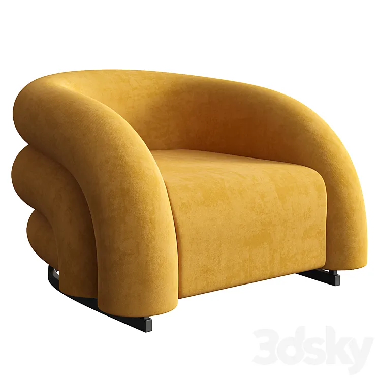 Velvet accent chair 3DS Max Model