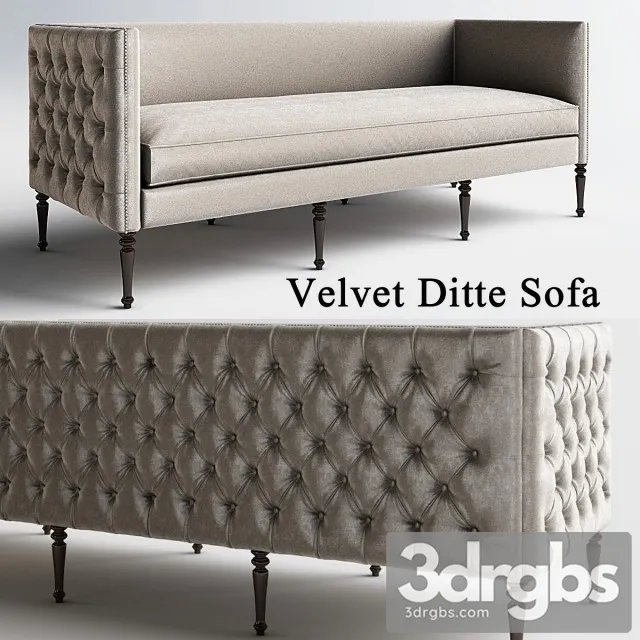 Velvet Ditte Sofa 01 3dsmax Download