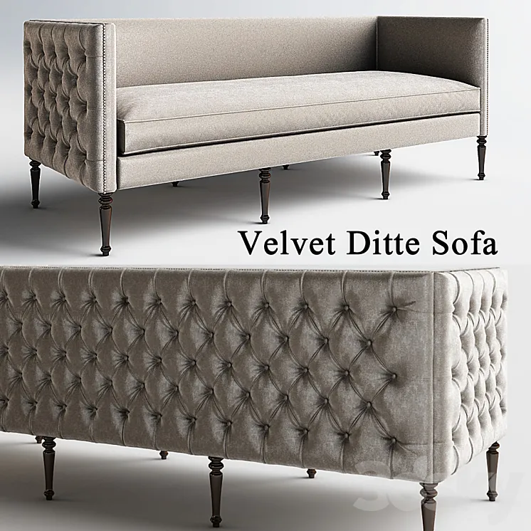 Velvet Ditte Sofa_Emerald sofa 3DS Max