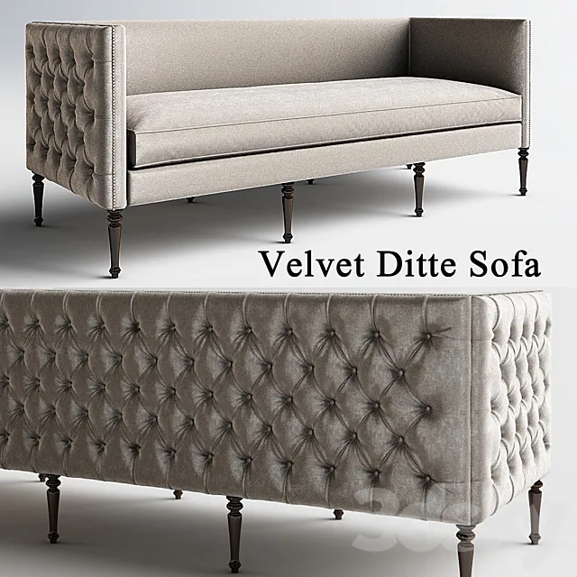 Velvet Ditte Sofa_Emerald sofa 3DSMax File