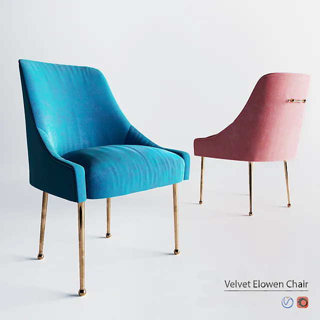 Velvet Elowen Chair 3ds Max