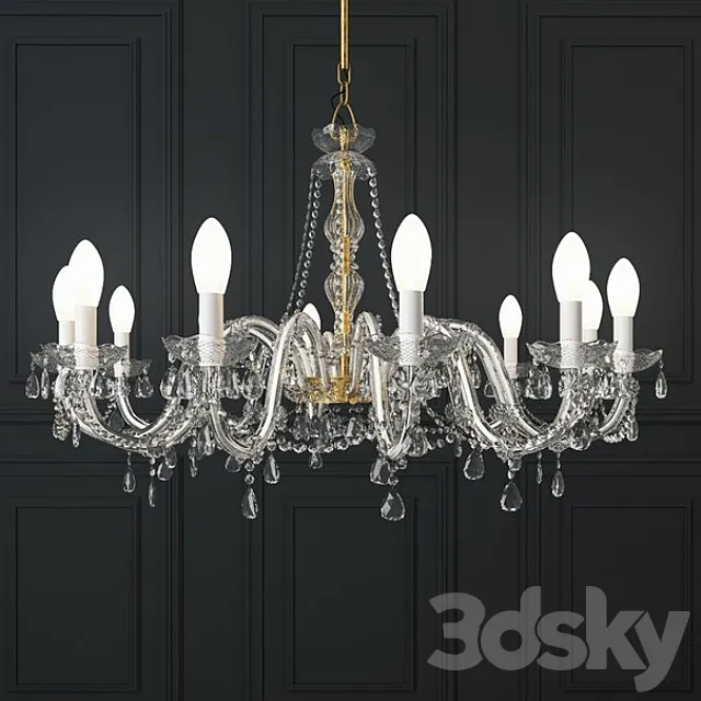 Venetian chandelier Drylight S 12 from the studio “Studio Stile Masiero” 3DSMax File