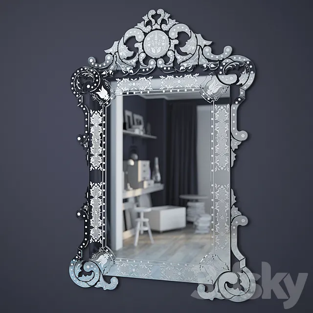 Venetian mirror “Margery” 3ds Max