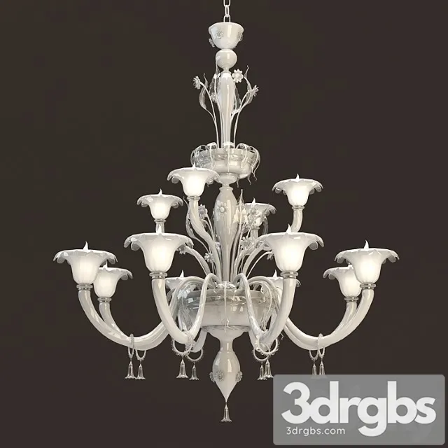 Veneziano 12 Lights Murano Chandelier 3dsmax Download