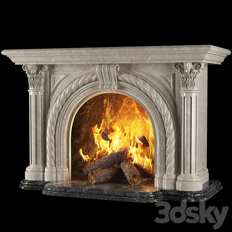venice fireplace 3DS Max