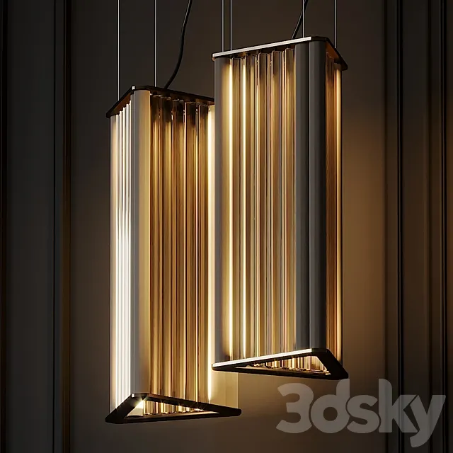 VeniceM Numa Pendant Light in Brass and Glass by Massimo Tonetto 3DS Max Model