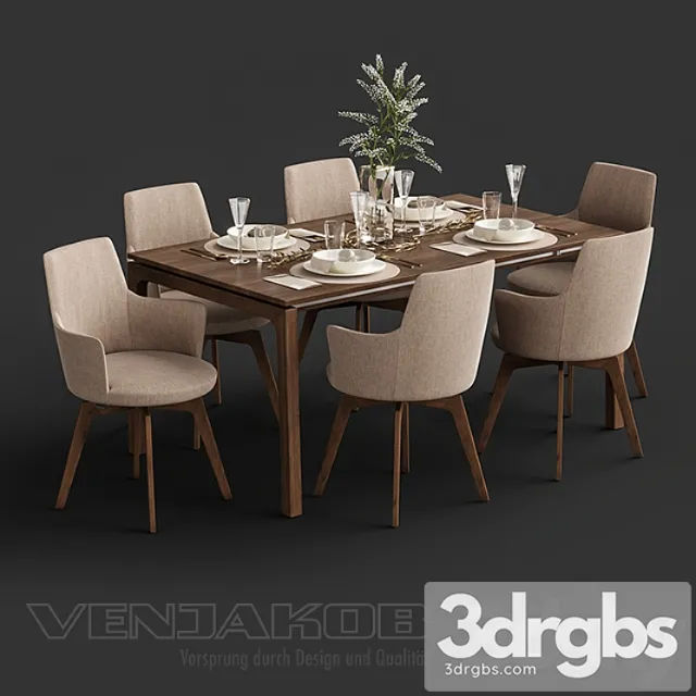 Venjakob alexia chair with dining table et388 2 3dsmax Download