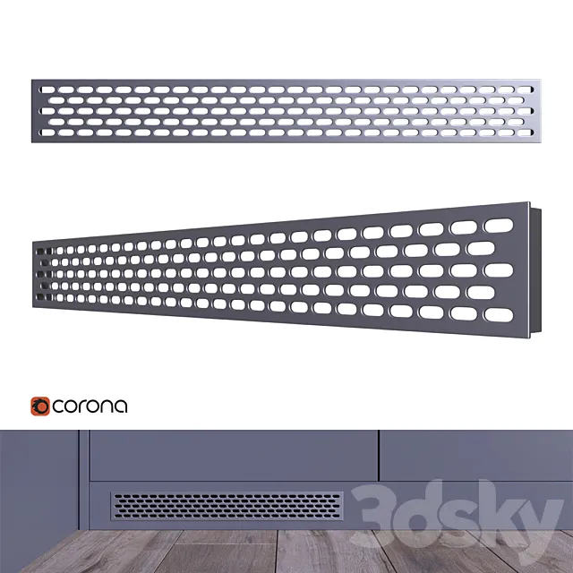 Ventilation grill for kitchen plinth 3ds Max