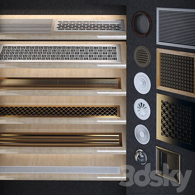 Ventilation grilles and diffusers 3DSMax File