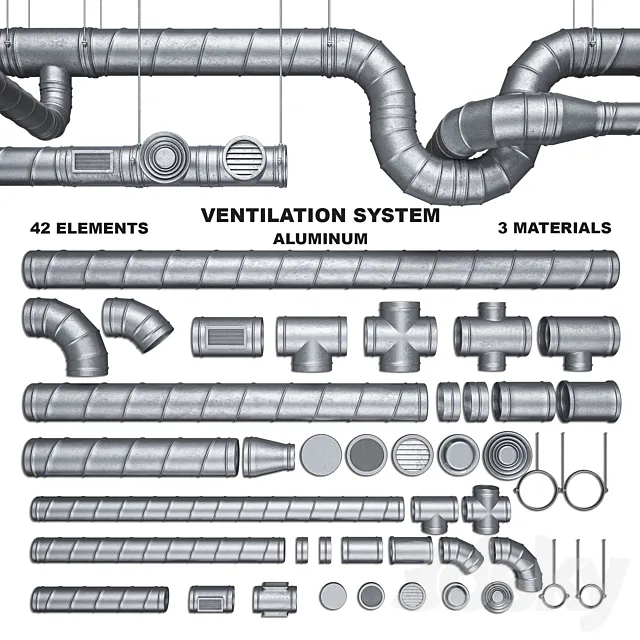 Ventilation System 3DS Max Model