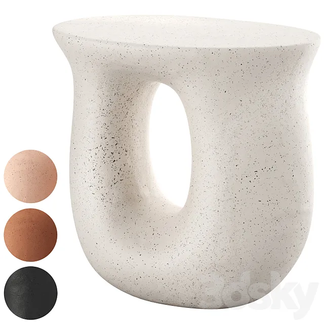 Vera Ceramic Side Table Nightstand 3ds Max