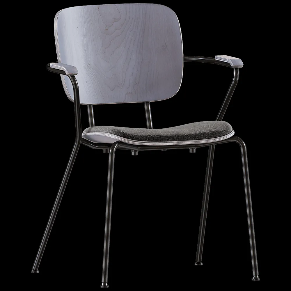Verges – Chair ABC with metallic armrests and legs 3ds Max