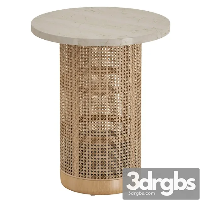 Vernet travertine cane end table (crate and barrel)