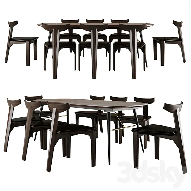 Verona dining table and Samurai chair 3DSMax File