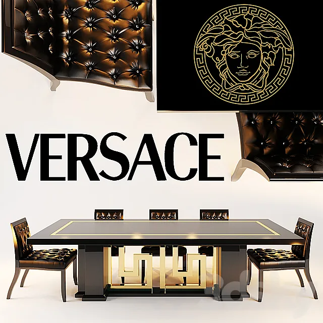 versace chair SHADOW. DINING TABLES CARTESIO 3DSMax File