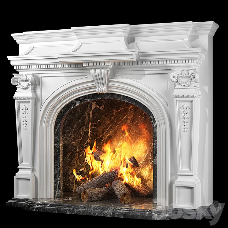 versailles fireplace 3DS Max