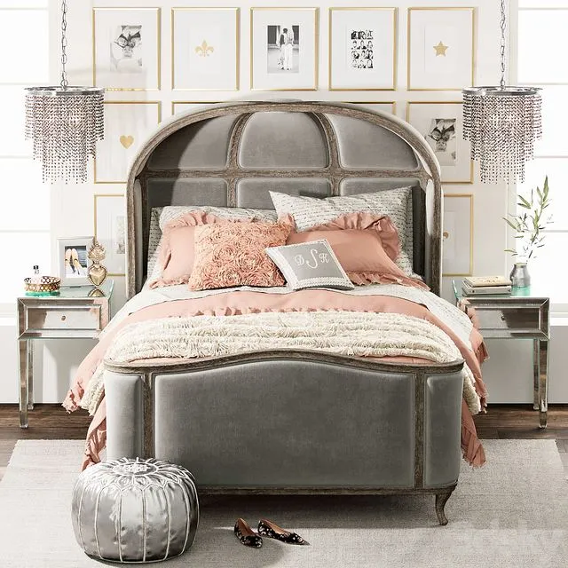VeRSAILLES UPHOLSTERED BED 3dsMax Model