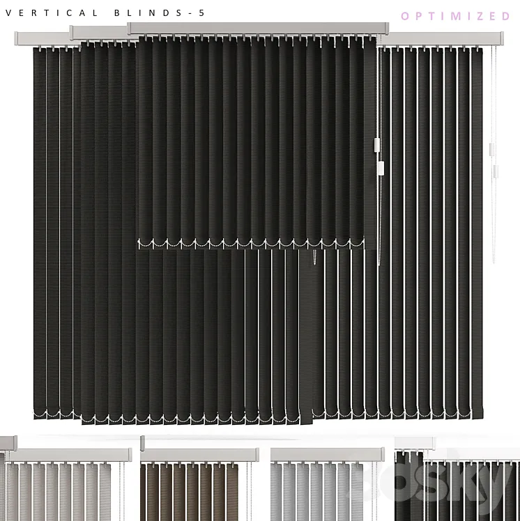 VERTICAL BLINDS 5 OPTIMIZED 3DS Max