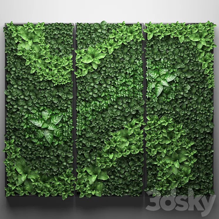 Vertical garden 20. Landscaping painting phytowall phytomodule wall decor 3DS Max
