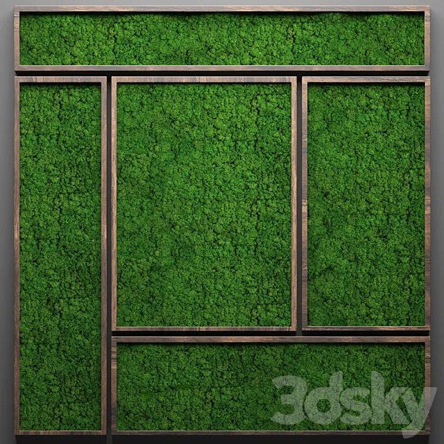 Vertical garden 23. Stabilized moss wall decor phytowall phytomodule landscaping 3ds Max