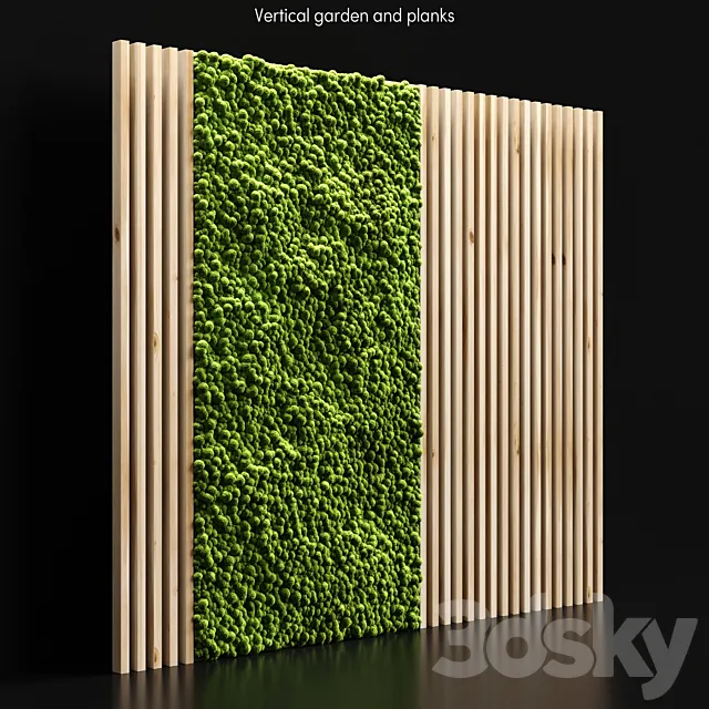 Vertical garden and planks 3ds Max