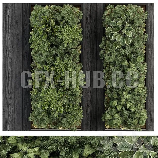 Vertical Garden Black Frame Wall Decor 38 3dsMax Model