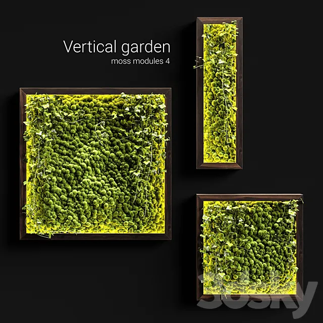 Vertical garden. Moss modules 4 3DSMax File