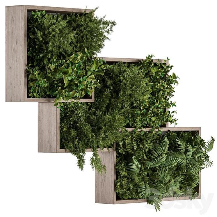 Vertical Garden Wood Frame – Wall Decor 31 3DS Max